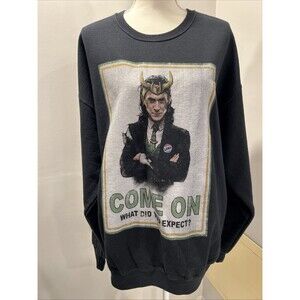 Marvel Comics LOKI COME ON Character Graphic SweatShirt Size XL President Black